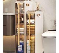 Armadietto da bagno con cassetti trasparenti, a 4 ripiani, sottile, impermeabile, per carta igienica, design stretto per piccoli spazi
