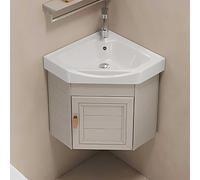 Armadietto da bagno con lavandino, lavabo da parete per lavaggio a mano, combinazione di rubinetti caldi e freddi, piccola vasca in ceramica per piccoli spazi