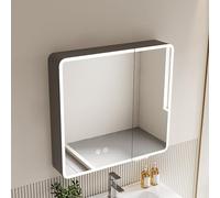 Armadietto da bagno con specchio a LED da parete, con funzione anti-appannamento, moderno bagno con specchio, soluzione elegante per riporre gli oggetti