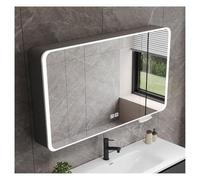 Armadietto da bagno con specchio a LED, design intelligente e anti-appannamento, alta capacità di stoccaggio, versatile, grigio, 100 cm, perfetto per qualsiasi spazio del bagno