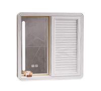 Armadietto da bagno con specchio a LED e anti-appannamento, montaggio a parete, con angoli arrotondati, porta scorrevole, ideale per installazione sopra il lavandino (C 60 x 13 x 70)