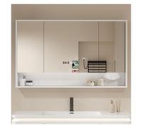 Armadietto da bagno con specchio da parete, armadietto per medicine, elegante, 60 x 70 cm, per articoli da toeletta ed essenziali.
