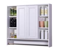 Armadietto da Bagno con Specchio e Antas Materiale in Legno Pensile Bagno con Specchio Cm 60 Ripiano Davanti Allo Adatto per Camera da Letto, Ingresso(A,80 * 12.5 * 70cm)