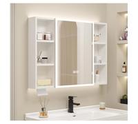 Armadietto da bagno con specchio e luce a LED, e armadietto da parete per medicine per l'arredamento della casa organizzato.