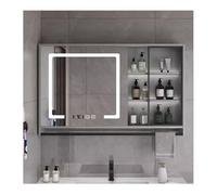 Armadietto da bagno con specchio illuminato a LED con portasciugamani da parete Vanity Mirror Cabinet per bagno 110 x 74,9 cm