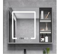Armadietto da bagno con specchio illuminato, antiappannamento, montaggio a parete, per grandi oggetti, ideale per camere da letto e corridoi