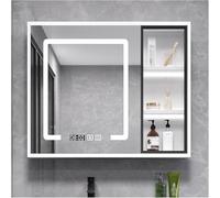 Armadietto da bagno con specchio illuminato antiappannamento, montaggio a parete per spazio spazioso, perfetto per camere da letto e corridoi