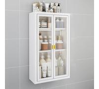 Armadietto da bagno da parete sopra il WC, elegante organizer per medicine bianco e nero, salvaspazio, per bagno e lavanderia, design versatile (dimensioni: 4)