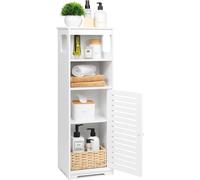 Armadietto da bagno impermeabile, bianco a pavimento, per riporre oggetti per la
