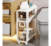 Armadietto da bagno impermeabile con ruote, design sottile salvaspazio per carta igienica, perfetto piccolo nizer per bagni compatti