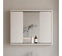 Armadietto da bagno in alluminio con specchio nascosto sopra il gabinetto della medicina del gabinetto con ante e ripiani salvaspazio Bagno nizer