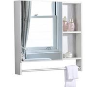 Armadietto da bagno in alluminio con supporto da parete per uomini e donne, design salvaspazio, perfetto per piccoli bagni.