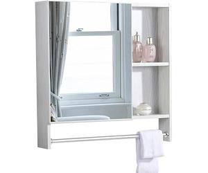 Armadietto da bagno in alluminio con supporto da parete per uomini e donne, design salvaspazio, perfetto per piccoli bagni.