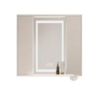 Armadietto da bagno in legno massello con specchio luci, interruttore touch | Armadietto da bagno intelligente con specchio e spazio contenitivo, antiappannamento(70x13x70cm/27.6x5.1x27.6in)