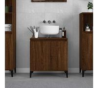 Armadietto da bagno in rovere marrone, 58 x 33 x 60 cm, in legno ingegnerizzato, salvaspazio, essenziale per il bagno, elegante e design