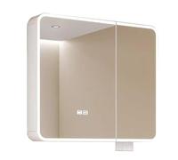 Armadietto da bagno moderno con specchio a LED a 3 ante, 80 cm, bianco, montaggio a incasso/superficie, soluzione elegante per la casa, illuminazione a risparmio energetico, design salvaspazio.