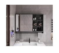 Armadietto da bagno moderno con specchio a LED con luci a parete e portasciugamani 120 x 75 cm
