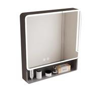 Armadietto da bagno moderno con specchio a LED, elegante e salvaspazio, con ante e mensole, elegante mobile da bagno per la casa