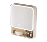 Armadietto da bagno retroilluminato con funzione anti-appannamento, controllo a pulsante singolo, design a parete, si adatta sopra lavandini e lavabi (B, 60 x 13 x 70 cm)