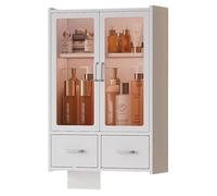Armadietto da bagno rialzato in legno con maniglia, contenitore da parete per farmacia, design salvaspazio, ideale per sopra il WC, 40 x 18 x 60 cm, perfetto per il bagno nization