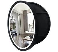 Armadietto da bagno rotondo con specchio a LED, montaggio a parete, in legno, con interruttore Smart Touch, completamente assemblato, finitura marrone, 70 cm, soluzione moderna per bagni eleganti