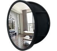 Armadietto da bagno rotondo da parete con specchio nero/colore legno/noce colore specchio rotondo per trucco (dimensioni: 70 cm, colore: C)