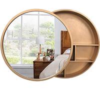 Armadietto da bagno rotondo moderno con specchio con porta scorrevole a due vie Armadio per medicine per la decorazione domestica nero/oro 70 cm/50 cm