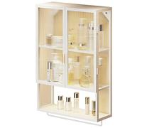 Armadietto da bagno salvaspazio da parete con barra porta asciugamani, senza fori, per riporre oggetti sopra il WC, versatile mensola per lavanderia e cucina, porta shampoo e medicine, elegante Vanity
