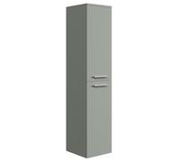Armadietto da bagno Saturnus, 130 cm, colore verde opaco, colonna sospesa con due ante