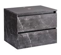 Armadietto da bagno sospeso a parete Fronte scanalato 2 cassetti 60 x 47 cm Marm