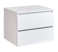 Armadietto da bagno sospeso a parete Fronte scanalato 2 cassetti 60 x 47 cm Marm
