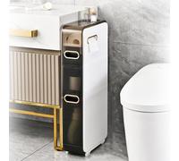 Armadietto da bagno sottile, autoportante con dispenser di carta a doppio lato, design silenzioso a puleggia, perfetto per piccoli spazi in cucina, lavanderia, soggiorno o bagno