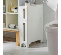 Armadietto da bagno sottile con 4 cassetti e 2 rotelle, torre di stoccaggio stretta per piccoli spazi, mobile ad angolo alto per WC laterale nize e massimizza lo spazio del bagno