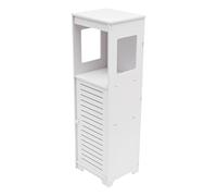 Armadietto da bagno sottile con ripiani aperti - Armadio multiuso per bagno, soggiorno, cucina e sala da pranzo (a pavimento, design moderno)