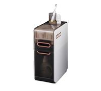 Armadietto da bagno stretto con ruote, ripiani impermeabili autoportanti per WC, organizer a strati di grande capacità con scatola per fazzoletti, design sottile, cassetti in plastica