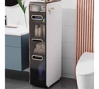 Armadietto da Bagno Stretto in Plastica da Pavimento Mobiletto da Bagno Scaffale da Terra Mobile Bagno Salvaspazio Cassettiera Organizzatore Portaoggetti per Soggiorno Camera da Letto Cucina