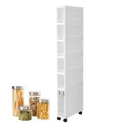 Armadietto da bagno stretto - Organizer alto e sottile con cassetti, ripiano trasparente da cucina con ruote - per soggiorno, camera da, ufficio, cucina, ingresso angolo WC