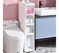 Armadietto da bagno verticale a 6 cassetti con ruote, sottile e capiente, in plastica, per WC, soluzione salvaspazio versatile