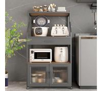 Armadietto da bar, credenza da cucina, credenza, stazione bar con porta a ribalta, per soggiorno e campeggio, nero