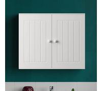 Armadietto da cucina con design a 3 fori e 2 metodi di posizionamento, pensile per bagno, ripiano regolabile bianco 60x15x50 cm Double door