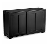 Armadietto da cucina credenza buffet armadio porta scorrevole dispensa casa sala da pranzo ristorante legno nero 106,7 cm L × 33 cm L × 59,7 cm H del set
