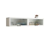 Armadietto da cucina in legno massiccio con anta in vetro e mensola, di piccole dimensioni, per la cucina, con anta a ribalta, ripiano inferiore per riporre oggetti extra, 120 x 30 x 30 cm