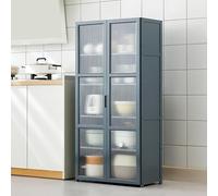 Armadietto da dispensa autoportante con ante per cucina, credenza da cucina, con mensola, ideale per cucina, soggiorno e sala da pranzo, 60 x 30 x 127 cm