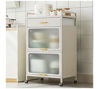 Armadietto da dispensa in metallo da 101,6 cm, con ruote girevoli e cassetto, mobiletto da cucina autoportante nero, versatile armadio per alimenti per soggiorno e sala da pranzo, 60 x 102 cm