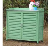 Armadietto da giardino in legno da esterno, resistente al sole e impermeabile, scarpiera per giardino, balcone, corridoio, spazioso e resistente (colore: verde)