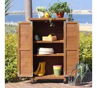 Armadietto da giardino in legno per esterni, panca da vaso, resistente alle intemperie, per giardino, giardino, postazione di lavoro in legno, per terrazza, serra, balcone