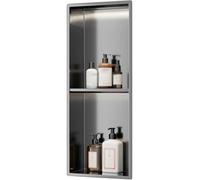 Armadietto da parete a LED da incasso per medicinali, in acciaio inox, per bagno e cucina, design salvaspazio per una vita organizzata