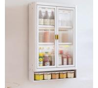 Armadietto da parete da cucina con porta PC, armadietti da parete nero/bianco per riporre il bagno, struttura in metallo sopra il gabinetto di stoccaggio installazione senza trapano, armadio sospeso