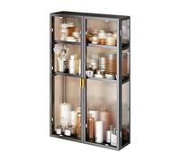 Armadietto da parete di metà secolo, elegante sopra il WC con ante in vetro, versatile organizer per bagno, cucina e sala da pranzo, per risparmiare spazio ed elegante arredamento