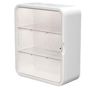 Armadietto da Parete Foratura, Contenitore Trasparente con Cassetto, 8224